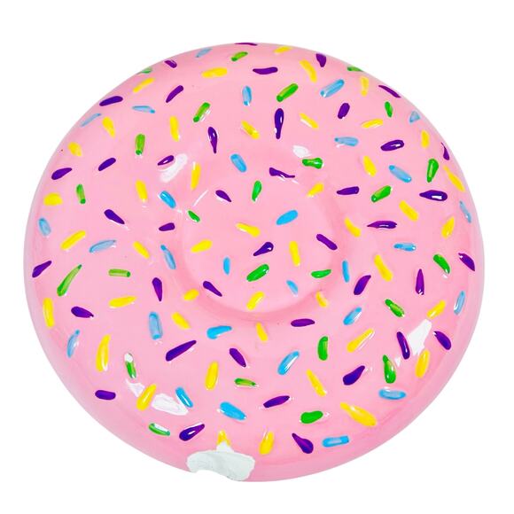 Coco + Lola Donut Cookie Jar Colorful Stack of Donuts Ceramic Kitchen Decor Used - Picture 6 of 9